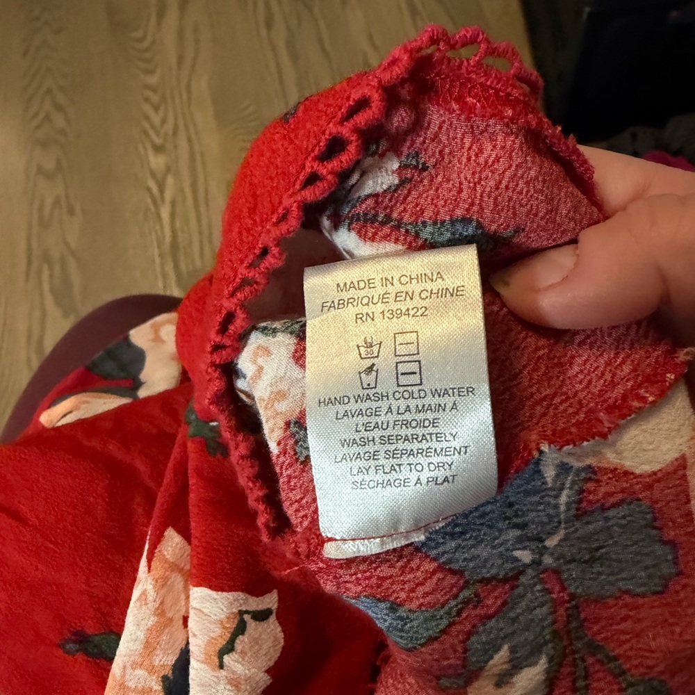 Floral Red Spaghetti Strap tunic/mini - Picture 5 of 6